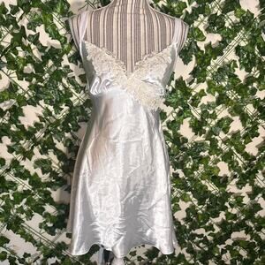 Vintage linea donatella white lace slip dress